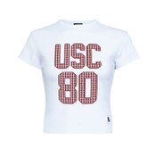 USC Trojans Women's Hype & Vice Cardinal Gingham Baby T-Shirt